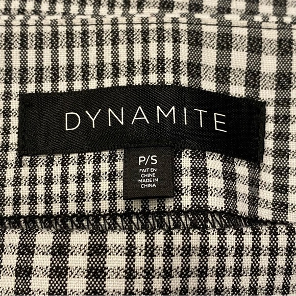 Dynamite | Size P/S | Houndstooth Plaid Mini Skirt White Black & Brown Tones - Picture 3 of 5